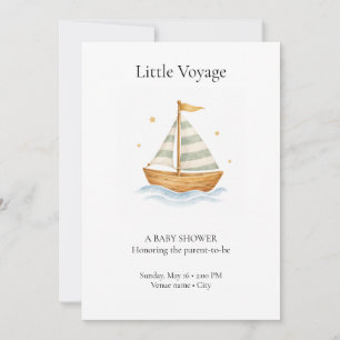 Convite de Chuvada de Bebê Barco à Vela Little Voy