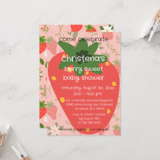 Convite de Chuvada de Bebê Berry Sweet