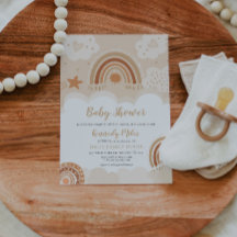 Convite de Chuvada de Bebê Boho Arco-Íris