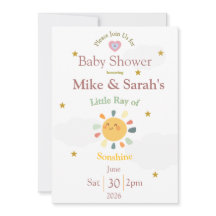 Convite de Chuvada de Bebê Boho Little Ray of Sons