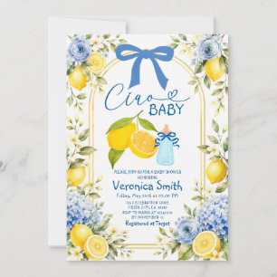 Convite de Chuvada de Bebê Ciao Baby Lemon Baby