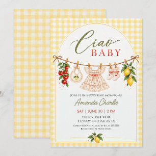 Convite de Chuvada de Bebê Ciao Baby Verão Italian