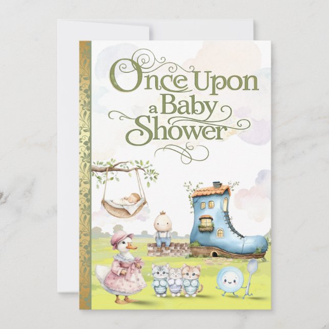 Convite de Chuvada de Bebê com Tema de Livro de Hi (Frente)