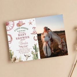 Convite de Chuvada de Bebê Cowgirl Western Vintage