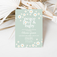 Convite de Chuvada de Bebê Daisy Paz Amor Bebê