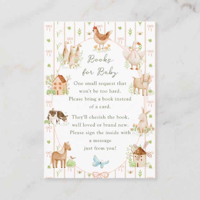 Convite de Chuvada de Bebê de Fazenda Pintado à Mã (Frente)