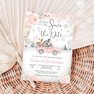 Convite de Chuvada de Bebê de Inverno Salve a Data