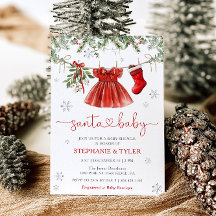 Convite de Chuvada de Bebê de Natal de Santa Baby