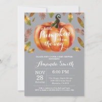 Convite de Chuvada de Bebê de Outono com Abóbora C