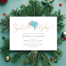 Convite de Chuvada de Bebê do Papai Noel de Natal