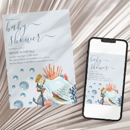 Convite de Chuvada de Bebê em Aquarela Náutica Fof