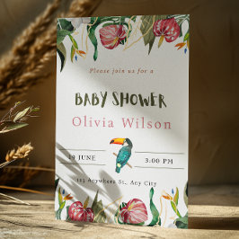 Convite de Chuvada de Bebê Floral Fofo Bege