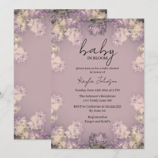 Convite de Chuvada de Bebê Floral Lilás