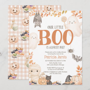 Convite de Chuvada de Bebê Little Boo no Halloween