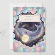 Convite de Chuvada de Bebê Lua Celestial