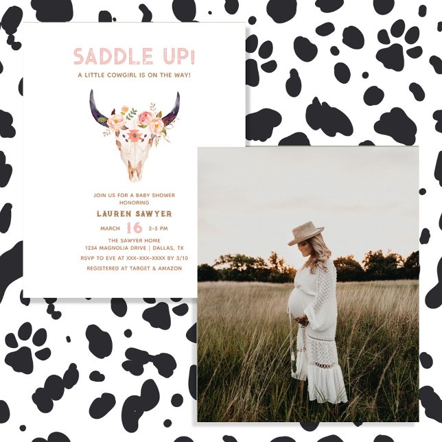 Convite de Chuvada de Bebê Menina com Foto no Esti (Criador carregado)