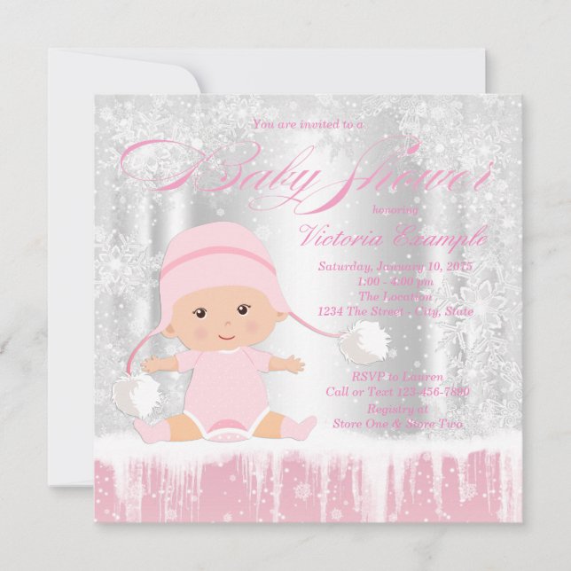 Convite de Chuvada de Bebê Menina no País das Mara (Frente)