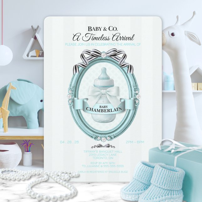 Convite de Chuvada de Bebê Moderno Baby & Co (Criador carregado)