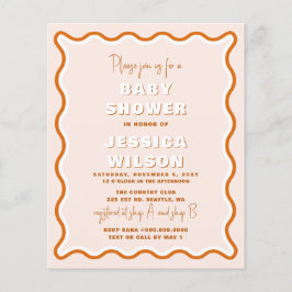 Convite de Chuvada de Bebê Neutro em Terracota