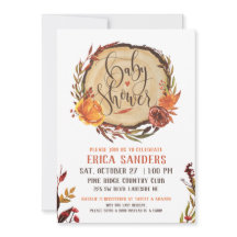 Convite de Chuvada de Bebê Outono Rústico