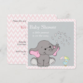 Convite de Chuvada de Bebê para Elefante Bebê Ador