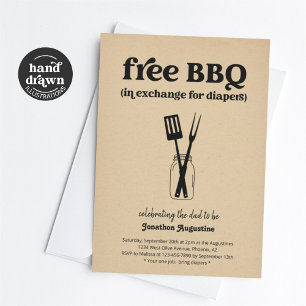 Convite de Chuvada de Bebê para Homens Divertido F