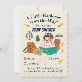 Convite de Chuvada de Bebê Pequeno Explorador – Av