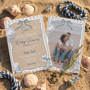 Convite de Chuvada de Bebê Personalizado Sea You S