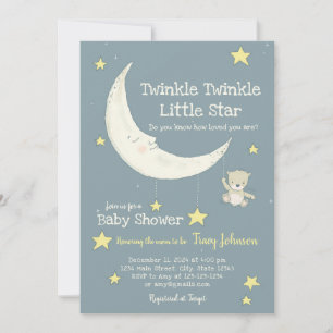 Convite de Chuvada de Bebê personalizável Twinkle 