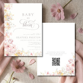 Convite de Chuvada de Bebê QR Baby In Bloom Wildfl