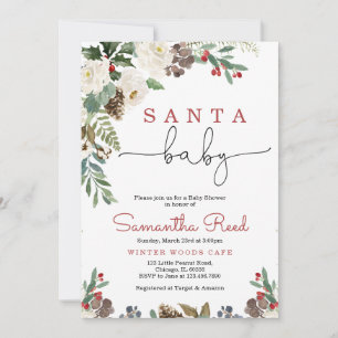 Convite de Chuvada de Bebê Santa Baby