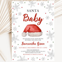 Convite de Chuvada de Bebê Santa Baby