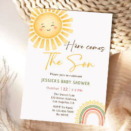 Convite de Chuvada de Bebê Sol e Arco-íris