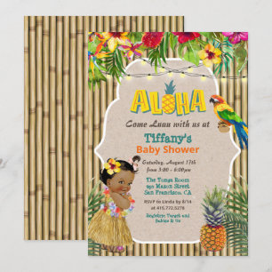 Convite de Chuvada de Bebê Tropical Aloha Luau