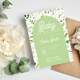 Convite de Chuvada de Bebê Verde Sage Baby in Bloo