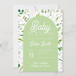 Convite de Chuvada de Bebê Verde Sage Baby in Bloo