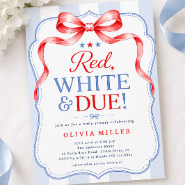 Convite de Chuvada de Bebê Vermelho Branco & Devid