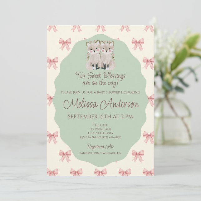 Convite de Chuvada de Gêmeos Dois Doces Bêbados  (Em pé/Frente)