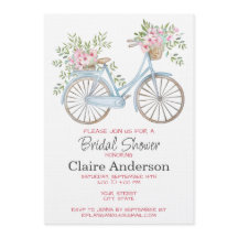 Convite de Chuvada de Presentes de Noiva de Bicicl