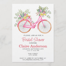 Convite de Chuvada de Presentes de Noiva de Bicicl