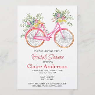 Convite de Chuvada de Presentes de Noiva de Bicicl