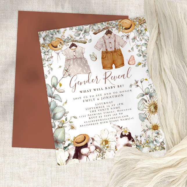 Convite de Chuvada de Revelação do Sexo do Bebê Co (Criador carregado)