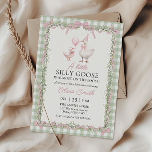 Convite de Chuvade Bebê do Ganso Bobo com Laço Gin