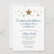 Convite de Chuvade Bebê Twinkle Twinkle Little Sta
