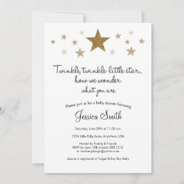 Convite de Chuvade Bebê Twinkle Twinkle Little Sta