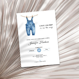 Convite de Chuvão de Bebê em Jeans Azuis - Tema De