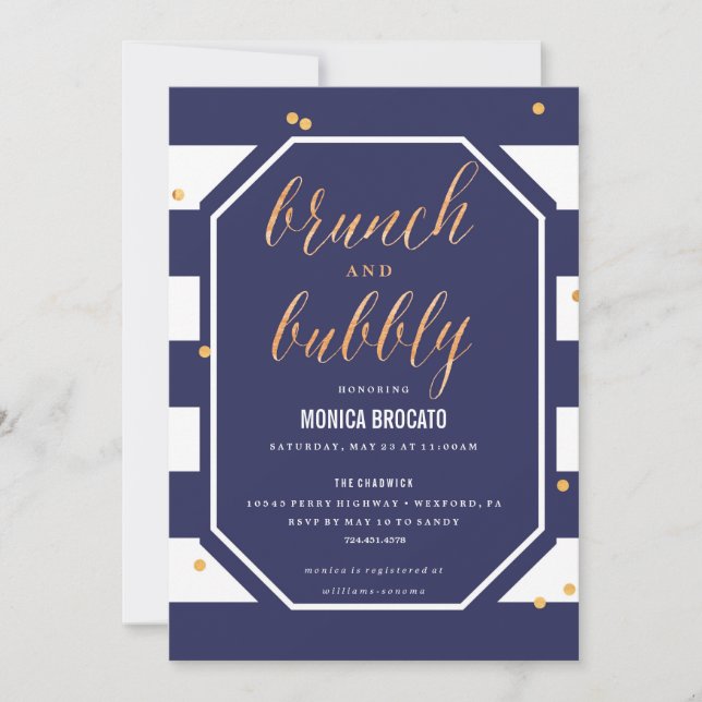 CONVITE DE CHUVE DE NOIVA - flor de anêmona azul-m (Frente)