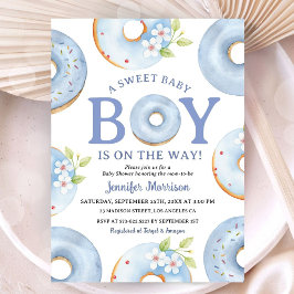 Convite de Chuveirinho de Bebê Menino Azul Xadrez 