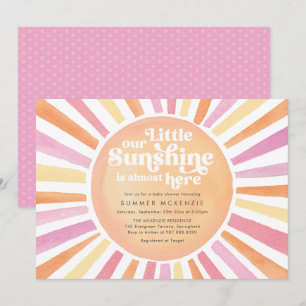 Convite de Chuveirinho de Bebê Pink Sunshine