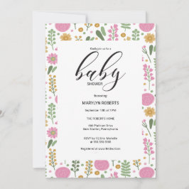 Convite de Chuveirinho de Bebê Quadro Flor Silvest